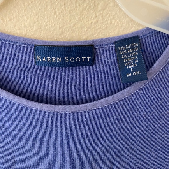 Kate Scott Cotton Blend Crew Neck Short Sleeve Shirt Large - Picture 2 of 5